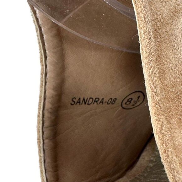 Espadrille Wedge Sandals Tan Brown Peep Toe Refresh Brand Womens Size 8.5 Boho - Picture 7 of 7